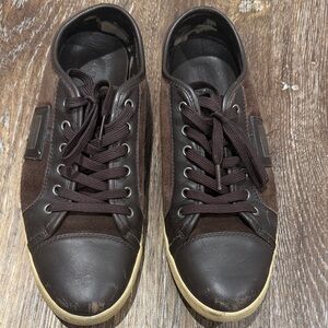 Dolce & Gabbana Dark Brown Leather Sneakers